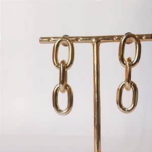 BRINCO CORRENTE 3 ELOS DOURADO