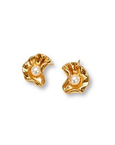 BRINCO OSTRA COM PÉROLA DOURADO