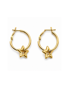 BRINCO ARGOLA C/ ESTRELA DE AÇO DOURADO