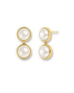 BRINCO PENDULO 2 PEROLA SHELL DOURADO