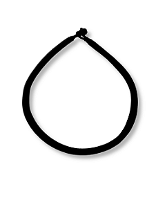 COLAR CORDAO PRETO TECIDO TORCIDO FECHO NÓ