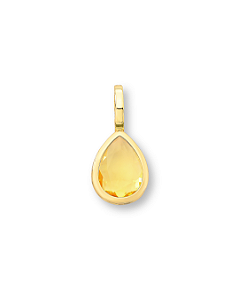 PINGENTE C/ FECHO GOTA CRISTAL AMARELO DOURADO