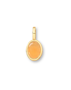 PINGENTE OVAL C/ FECHO CRISTAL LARANJA
