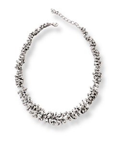 COLAR CORAL FESTA STRASS PRATEADO
