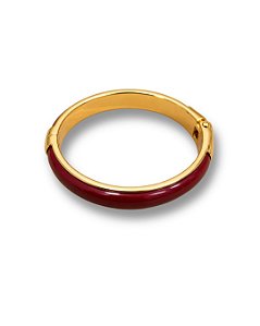 BRACELETE FINO ESMALTADO MARSALA DOURADO