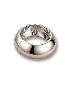 BRACELETE LARGO CONCAVO LISO PRATEADO