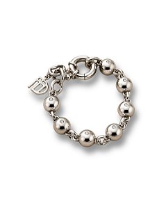 PULSEIRA ESFERAS PRATEADAS COM PONTO DE LUZ