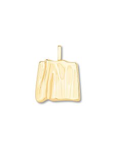PINGENTE QUADRADO LISO TEXTURIZADO TRABALHADO DOURADO