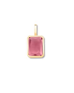 PINGENTE C/ FECHO PEDRA RETANGULAR ROSA CLARO