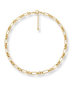 CORRENTE LISO ELO RETANGULAR REDONDO INTERCALADO BAN. DOURADO