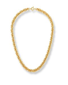 CORRENTE LISO ELO VAZADO INTERCALADO FECHO BOIA BAN. DOURADO
