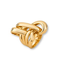 ANEL GRANDE LISO 4 VOLTAS TRANÇADO BAN. DOURADO