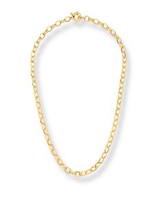 COLAR LISO ELOS OVAIS FECHO BOIA SEMI JOIA BAN.DOURADO