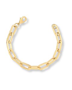 PULSEIRA LISA  ELOS RETANGULARES SEMI JOIA BAN.DOURADO