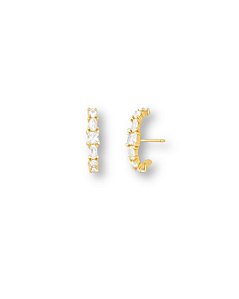 BRINCO EAR HOOK ZIRC INCOLOR OVAL E QUADRADA SEMI JOIA BAN.DOURADO
