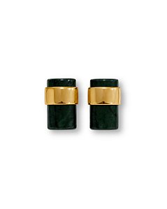 BRINCO RESINA VERDE MESCLA COM DETALHE DOURADO
