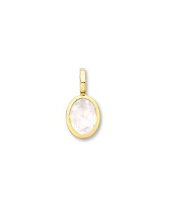 PINGENTE OVAL C/ FECHO CRISTAL INCOLOR P