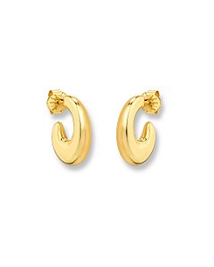 BRINCO MEIA ARGOLA ORGÂNICA LISA BAN. DOURADO