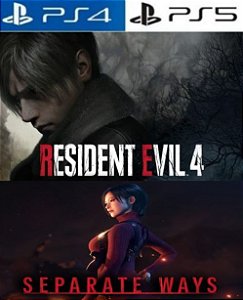 PRINCIPAL Resident Evil 4 REMAKE + DLC Separate Ways PS4 PS5 - Aluguel 6 Meses - Pt-Br