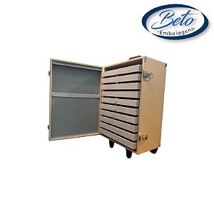 Mala / Carrinho com 10 bandejas Perola