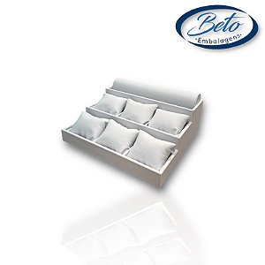 Expositor de Pulseiras/Relógio Escada Napa Branco (1096)