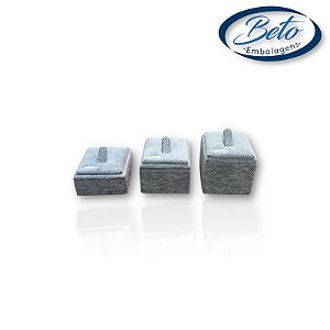 Expositor De Anel Quadrado Sued Cinza ( 248 P  249 M   250 G)