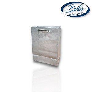 Sacola Papel Prata 20x15x07 - 10 Unid. N6
