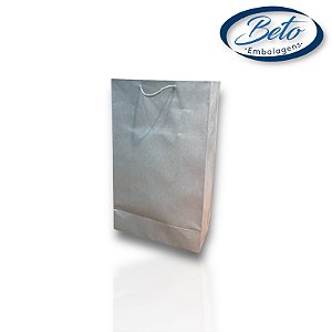 Sacola De Papel Prata 35x22x10 - 10 Unid. N8