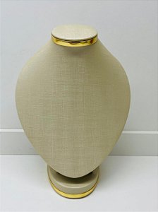 BUSTO ABAJUR PÉROLA COM FRISO