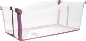 Banheira Portátil Dobravel Transparente Rosa - Clingo