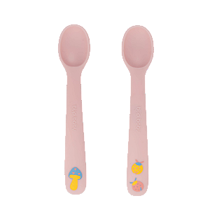 Kit Com Duas Colheres De Silicone Fadinha Rosa Büp Baby