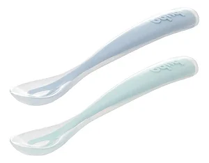 Kit 2 Colheres em Silicone Azul para Introdução Alimentar - Buba