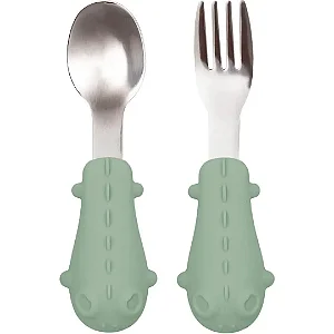 Kit Talheres Cabo em Silicone Verde - Buba