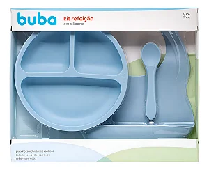Kit Refeição Em Silicone Azul - Buba