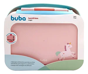 Bento Box Marmita Infantil c/ Divisórias e Talheres - Unicórnio - Buba