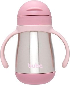 Copo Térmico Parede Dupla Com Alça Rosa - Buba