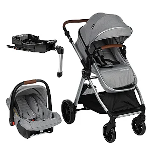 Carrinho De Bebê Romanzo Infanti Travel System Trio Isofix Cor Cinza Prata