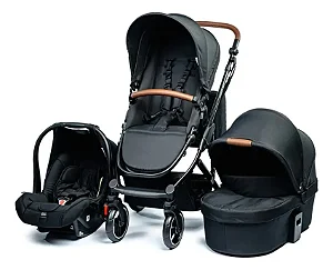 Travel System Como 4 Ink - Carrinho+moisés+bebê conforto+bolsa - Abc Design - Ink