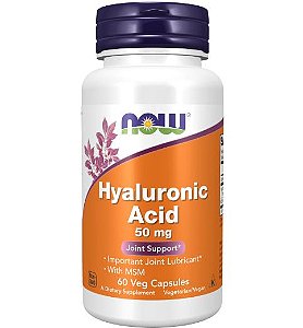 ÁCIDO HIALURÔNICO 50MG 60 CAPSULAS NOW FOODS