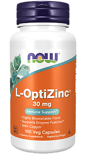 L-OPTIZINC 30MG 100 CÁPSULAS NOW FOODS