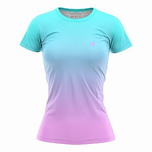Camiseta Feminina Fitness Azul Lilás