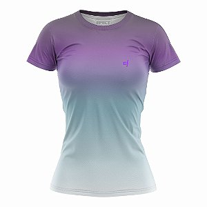 Camiseta Feminina Fitness Azul e Roxo