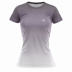Camiseta Feminina Fitness Preto e Cinza