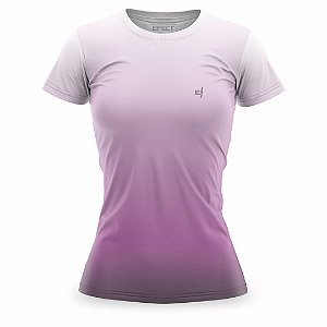 Camiseta Feminina Fitness Roxo e Branco