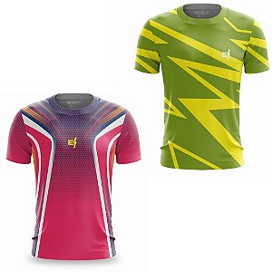 Kit 2 Camisetas Fitness Masculina - Barca e Ray Green