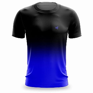 Camiseta Fitness Masculina Preto Azul