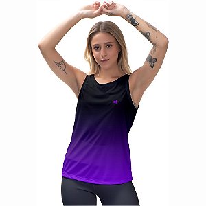 Regata Fitness Feminina - Preto Roxo