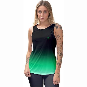 Regata Fitness Feminina - Preto Verde