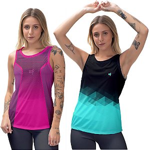 Kit 2 Regatas Fitness Feminina - Joy e Fit