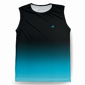 Regata Fitness Masculina Preto Azul